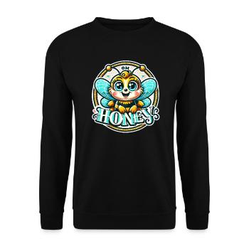 Oh Honey - Bees Illustration - Unisex Sweatshirt - black - Front - Alina (178cm) & Michal (187cm)