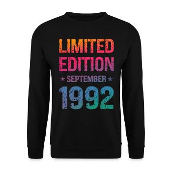 Limited Edition Birthday Party Vintage 1992 - Unisex Sweatshirt - black - Front - Alina (178cm) & Michal (187cm)