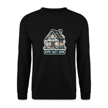 Home Sweet Home - Illustration de maison - Sweat-shirt Unisexe - noir - Devant - Alina (178cm) & Michal (187cm)