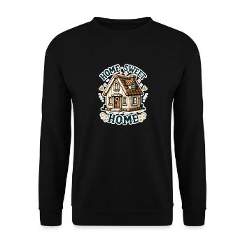 Home Sweet Home - Illustration de maison - Sweat-shirt Unisexe - noir - Devant - Alina (178cm) & Michal (187cm)
