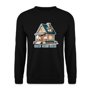 Home Sweet Home - Illustration de maison - Sweat-shirt Unisexe - noir - Devant - Alina (178cm) & Michal (187cm)