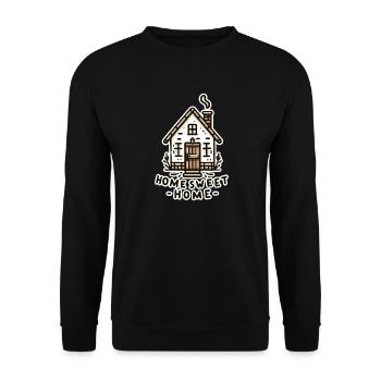 Home Sweet Home - Illustration de maison - Sweat-shirt Unisexe - noir - Devant - Alina (178cm) & Michal (187cm)