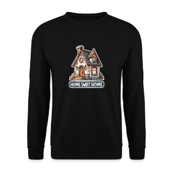 Home Sweet Home - Illustration de maison - Sweat-shirt Unisexe - noir - Devant - Alina (178cm) & Michal (187cm)