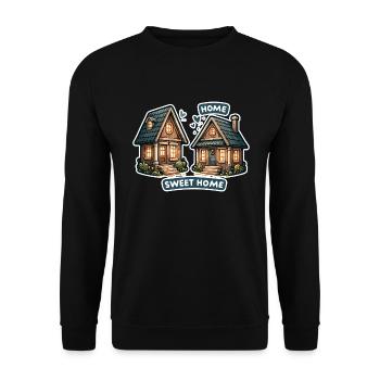 Home Sweet Home - Illustration de maison - Sweat-shirt Unisexe - noir - Devant - Alina (178cm) & Michal (187cm)