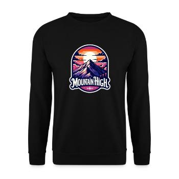 Mountain High - Berg Illustration - Unisex Sweatshirt - black - Front - Alina (178cm) & Michal (187cm)