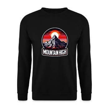 Mountain High - Berg Illustration - Unisex Sweatshirt - black - Front - Alina (178cm) & Michal (187cm)