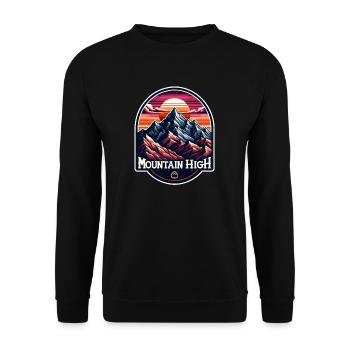Mountain High - Berg Illustration - Unisex Sweatshirt - black - Front - Alina (178cm) & Michal (187cm)