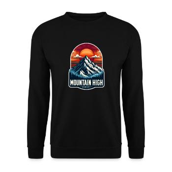 Mountain High - Berg Illustration - Unisex Sweatshirt - black - Front - Alina (178cm) & Michal (187cm)