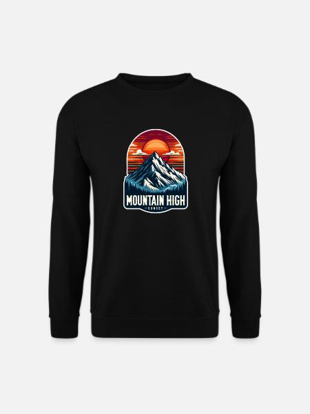 Mountain High - Berg Illustration - Unisex Sweatshirt - black