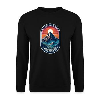 Mountain High - Berg Illustration - Unisex Sweatshirt - black - Front - Alina (178cm) & Michal (187cm)