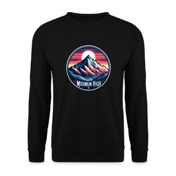 Mountain High - Berg Illustration - Unisex Sweatshirt - black - Front - Alina (178cm) & Michal (187cm)