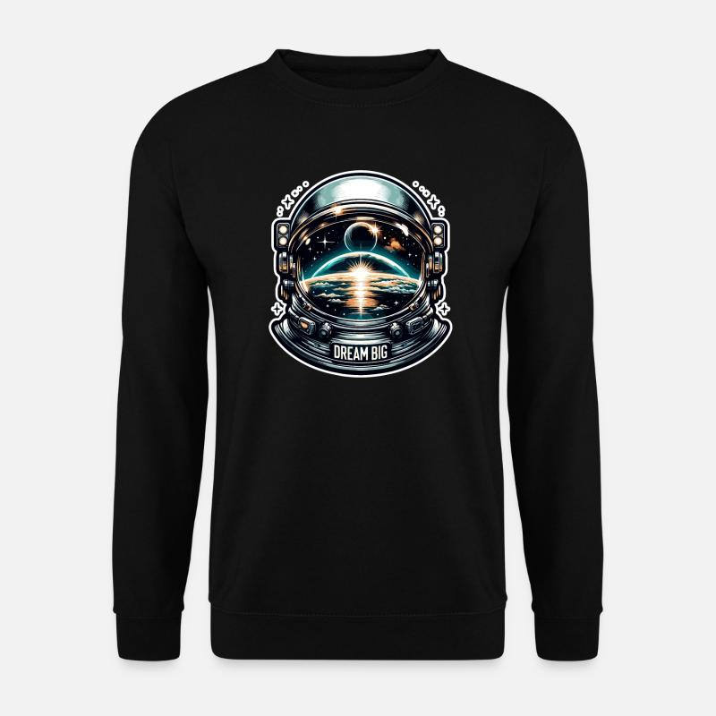 Dream Big - Astronaut Illustration - Unisex Pullover - Schwarz