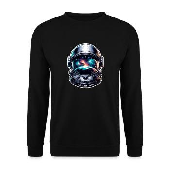 Rêver grand - Illustration d’astronaute - Sweat-shirt Unisexe - noir - Devant - Alina (178cm) & Michal (187cm)