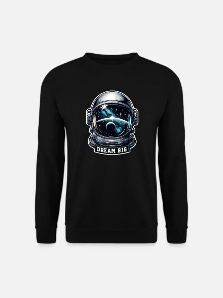 Dream Big - Astronaut Illustration - Unisex Sweatshirt - black