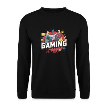 Jeux - Manettes - Sweat-shirt Unisexe - noir - Devant - Alina (178cm) & Michal (187cm)