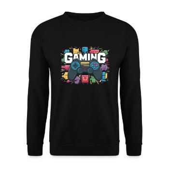 Jeux - Manettes - Sweat-shirt Unisexe - noir - Devant - Alina (178cm) & Michal (187cm)