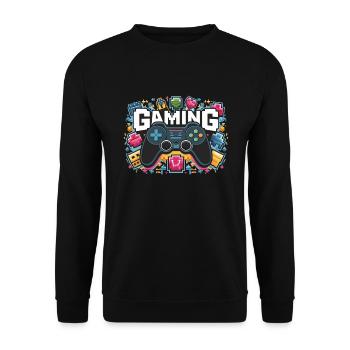 Jeux - Manettes - Sweat-shirt Unisexe - noir - Devant - Alina (178cm) & Michal (187cm)