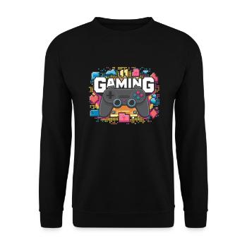 Jeux - Manettes - Sweat-shirt Unisexe - noir - Devant - Alina (178cm) & Michal (187cm)