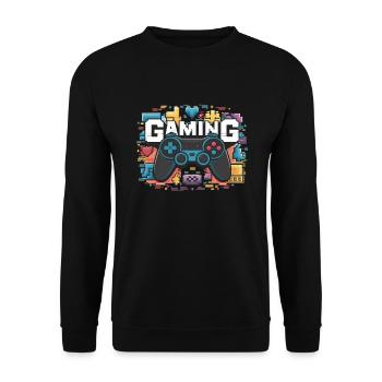 Jeux - Manettes - Sweat-shirt Unisexe - noir - Devant - Alina (178cm) & Michal (187cm)