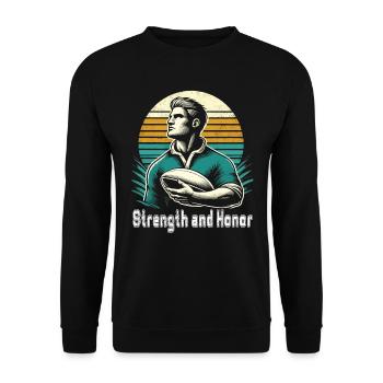 Maillot Rugby Saying - Sweat-shirt Unisexe - noir - Devant - Alina (178cm) & Michal (187cm)