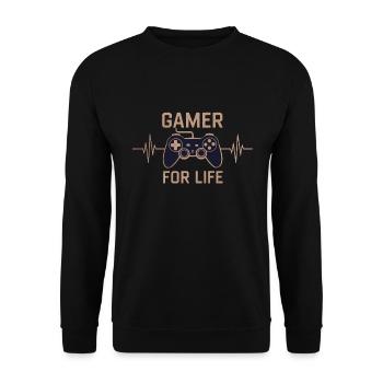 Gamer for life - Unisex Pullover - Schwarz - Vorne - Alina (178cm) & Michal (187cm)
