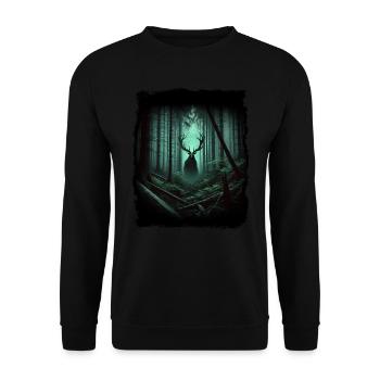 Leshy - Slavic protector of the forest - Unisex Sweatshirt - black - Front - Alina (178cm) & Michal (187cm)