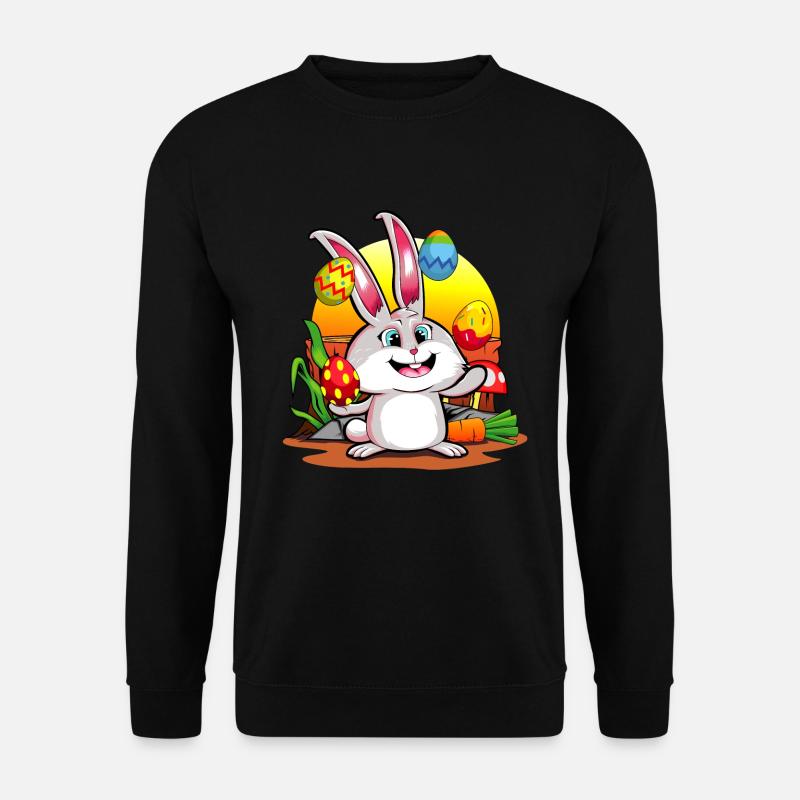 Lapin de pâques | Joyeuses Pâques: les oeufs colorés jonglent - Sweat-shirt Unisexe - noir