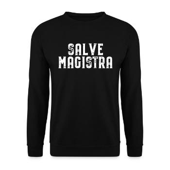 Salve Magistra Latin Dicton Latin École de professeur - Sweat-shirt Unisexe - noir - Devant - Alina (178cm) & Michal (187cm)