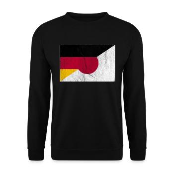 Vintage Germany Japan Flag Flag Football - Unisex Sweatshirt - black - Front - Alina (178cm) & Michal (187cm)