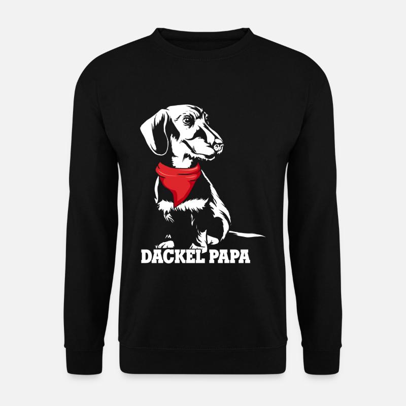 Dackel Papa Hundeliebhaber Dachshund Vatertag Dack - Unisex Pullover - Schwarz