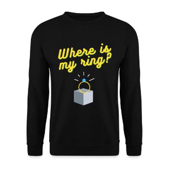 Wo ist mein Ring? - Unisex Pullover - Schwarz - Vorne - Alina (178cm) & Michal (187cm)