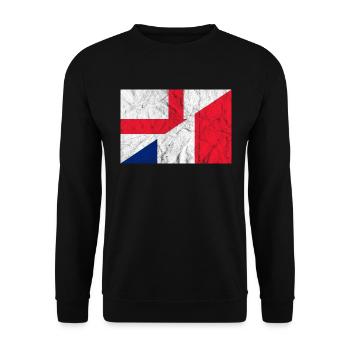 Vintage Angleterre France - Sweat-shirt Unisexe - noir - Devant - Alina (178cm) & Michal (187cm)