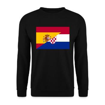 Spain Croatia Flag - Unisex Sweatshirt - black - Front - Alina (178cm) & Michal (187cm)