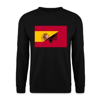Flag of Spain Albania - Unisex Sweatshirt - black - Front - Alina (178cm) & Michal (187cm)