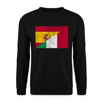 Vintage Spain Italy Flag - Unisex Sweatshirt - black - Front - Alina (178cm) & Michal (187cm)