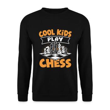 Chess Player Cool Kids Play Chess - Unisex Sweatshirt - black - Front - Alina (178cm) & Michal (187cm)