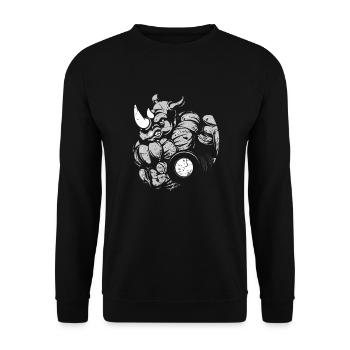 Fitness Gym Muscles Musculation Rhino Haltère - Sweat-shirt Unisexe - noir - Devant - Alina (178cm) & Michal (187cm)