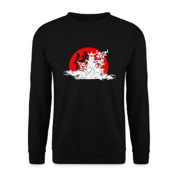Asia China Japan font sign luck house flower - Unisex Sweatshirt - black - Front - Alina (178cm) & Michal (187cm)