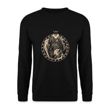 Viking Hache arme Moyen Âge Thor Scandinavie - Sweat-shirt Unisexe - noir - Devant - Alina (178cm) & Michal (187cm)