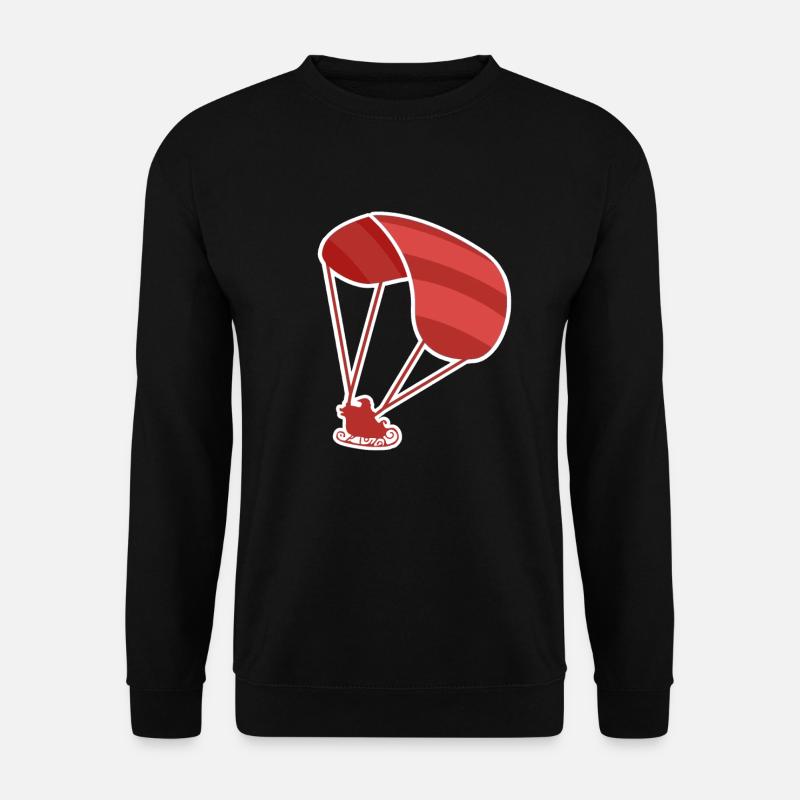 Paragliding Santa Weihnachten Lustig - Unisex Pullover - Schwarz