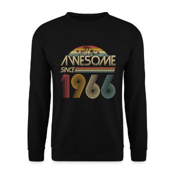 Vintage 1966 Vintage Retro Birthday Gift - Unisex Sweatshirt - black - Front - Alina (178cm) & Michal (187cm)