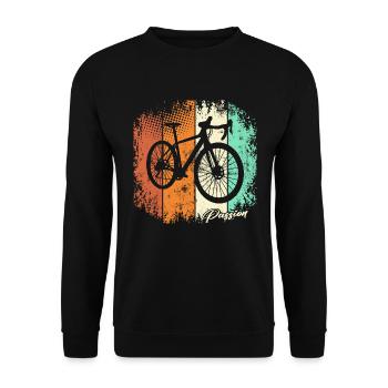 Bicycle Road Bike Cycling Cyclist - Unisex Sweatshirt - black - Front - Alina (178cm) & Michal (187cm)