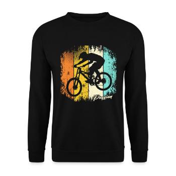 Fahrrad MTB Mountainbiker Downhill Mountain Bike - Unisex Pullover - Schwarz - Vorne - Alina (178cm) & Michal (187cm)