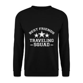Wochenende mit Freunden in Gruppe Party Trinken - Unisex Pullover - Schwarz - Vorne - Alina (178cm) & Michal (187cm)