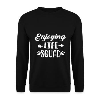 Wochenende mit Freunden in Gruppe Party Trinken - Unisex Pullover - Schwarz - Vorne - Alina (178cm) & Michal (187cm)
