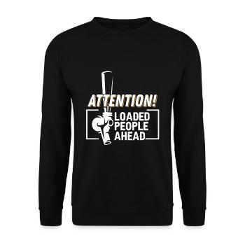 Wochenende mit Freunden in Gruppe Party Trinken - Unisex Pullover - Schwarz - Vorne - Alina (178cm) & Michal (187cm)