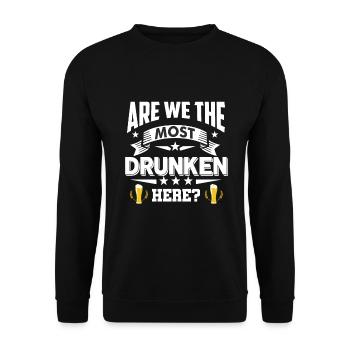 Wochenende mit Freunden in Gruppe Party Trinken - Unisex Pullover - Schwarz - Vorne - Alina (178cm) & Michal (187cm)