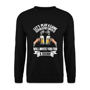 Wochenende mit Freunden in Gruppe Party Trinken - Unisex Pullover - Schwarz - Vorne - Alina (178cm) & Michal (187cm)