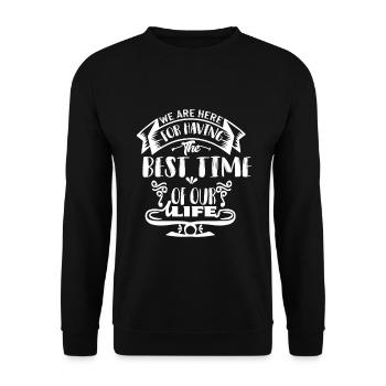 Wochenende mit Freunden in Gruppe Trinken Party - Unisex Pullover - Schwarz - Vorne - Alina (178cm) & Michal (187cm)
