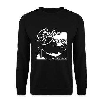 Relaxation and relaxation. Just Calm Down - Unisex Sweatshirt - black - Front - Alina (178cm) & Michal (187cm)
